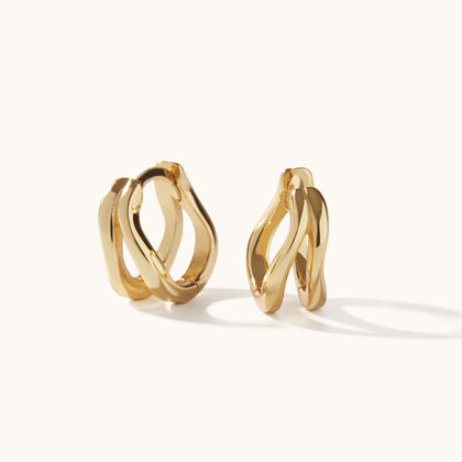 Wavy Hoops Gold